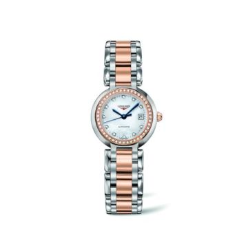 Longines PrimaLuna Automatic 26.5 Two Tone Pink Diamond MOP