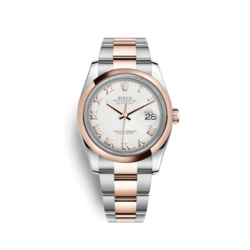 Rolex Datejust 36 Rolesor Everose Domed / Oyster / Ivory Roman