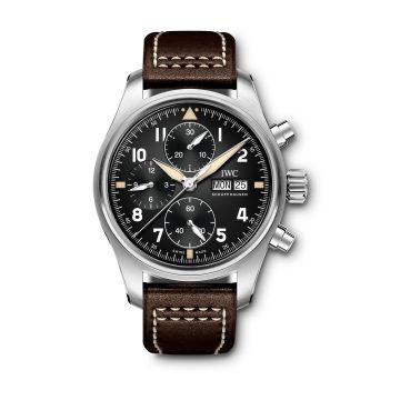 IWC Schaffhausen Pilot's Watch Chronograph Spitfire Stainless Steel / Black / Calf