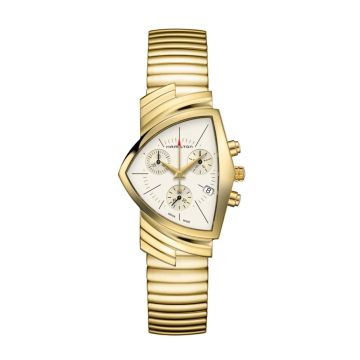 Hamilton Ventura Chrono Quartz 32.3 Yellow Gold / Silver / Bracelet