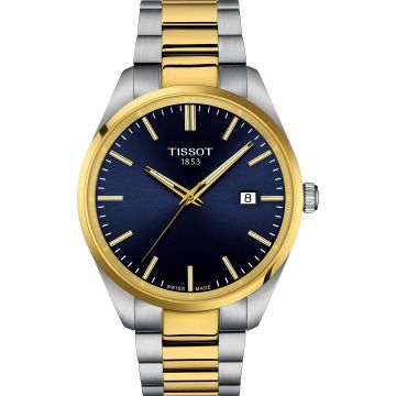 Tissot PR 100 Quartz 40 Stainless Steel - Yellow Gold / Blue / Bracelet