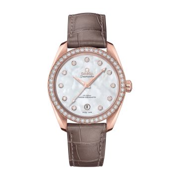 Omega Seamaster Aqua Terra 150M Master Chronometer 38 Sedna Gold / Diamond / MOP / Alligator