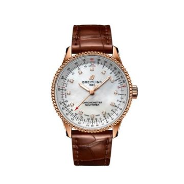 Breitling Navitimer 1 35 Automatic Red Gold / MOP / Croco / Pin