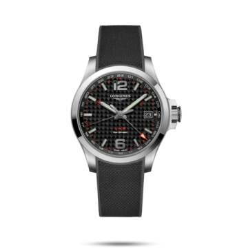 Longines Conquest V.H.P. GMT 41 Stainless Steel / Carbon / Rubber