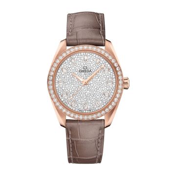 Omega Seamaster Aqua Terra 150M Master Chronometer 38 Sedna Gold / Diamond / Snow Diamond / Alligator