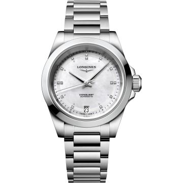 Longines Conquest 34 Stainless Steel / MOP / Bracelet
