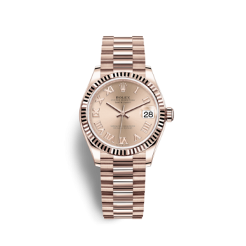 Rolex Datejust 31 Rose Gold / Fluted / Rose - Roman / President