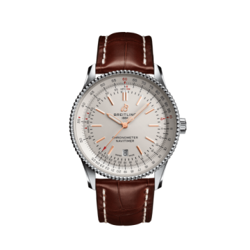 Breitling Navitimer Automatic 41 Automatic Stainless Steel / Silver / Croco / Folding