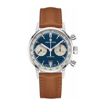 Hamilton Intra-Matic 68 Auto Chrono Stainless Steel / Blue / Strap