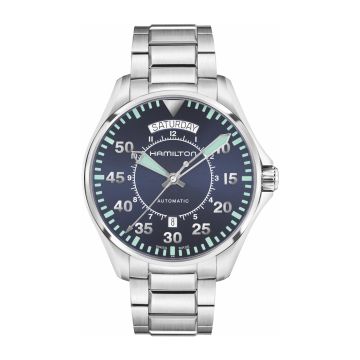 Hamilton Khaki Pilot Day Date Auto 42 Stainless Steel / Blue / Bracelet