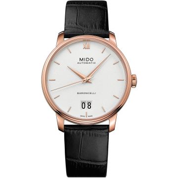 Mido Baroncelli Big Date Rose Gold / White