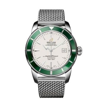 Breitling Superocean Heritage 42 Stainless Steel / Green / Stratus Silver / Milanese