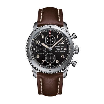 Breitling Aviator 8 Chronograph 43 Stainless Steel / Black / Calf / Pin