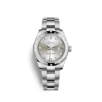 Rolex Datejust 31 Stainless Steel Domed Diamond / Oyster / Silver - Diamond