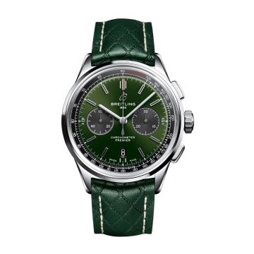 Breitling Premier B01 Chronograph 42 Bentley Stainless Steel / Green / Calf / Folding