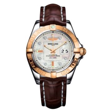 Breitling Galactic 41 Stainless Steel / Rose Gold / Pearl Diamond / Croco