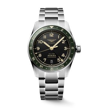 Longines Spirit Zulu Time 39 Stainless Steel / Anthracite / Bracelet