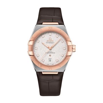 Omega Constellation Master Chronometer 39 Stainless Steel / Sedna / Silver-Diamond / Alligator