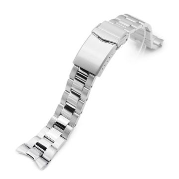 Super-O Boyer Watch Band for Orient Kamasu RA-AA0002L19B RA-AA0004E19A RA-AA0006L19A, Stainless Steel - Polished Center Links, V Diver Clasp - 18mm