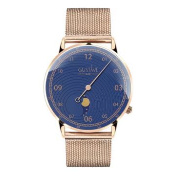 Gustave & Cie 12H Georges Or Rose & Bleu Milanais Or Rose 36mm