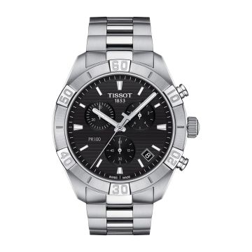 Tissot PR 100 Sport Gent Chronograph Stainless Steel / Black / Bracelet