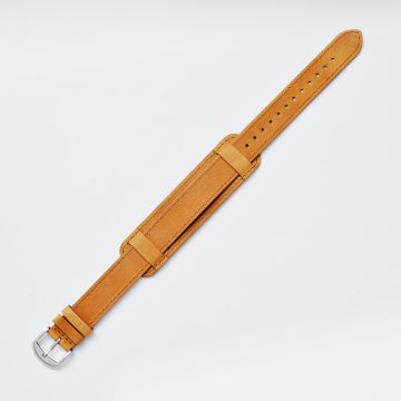 Crazy Horse Camel Brown Single Pass Bund Leather Watch Strap - 18mm