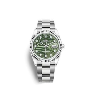 Rolex Datejust 36 Stainless Steel - Fluted / Green - Palm - Diamond / Oyster