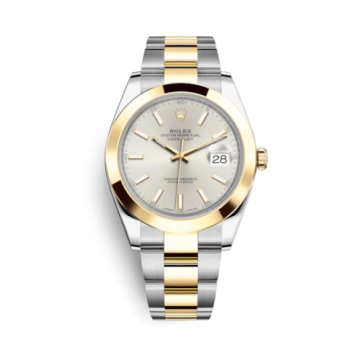 Rolex Datejust 41 Rolesor Yellow Smooth / Oyster / Silver