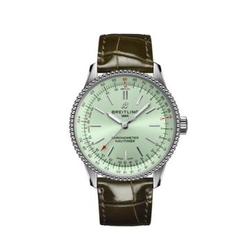Breitling Navitimer 1 35 Automatic Stainless Steel / Mint Green / Alligator - Pin