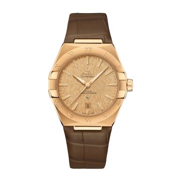 Omega Constellation Master Chronometer 39 Yellow Gold / Champagne / Alligator