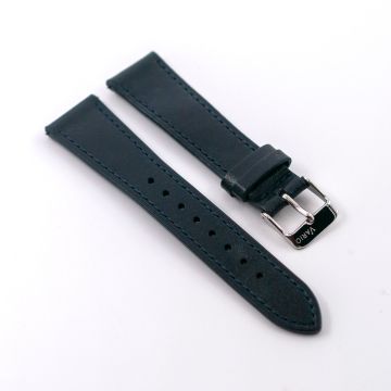 Vintage Veg Tan Italian Leather Midnight Blue Watch Strap with Quick Release - 19mm