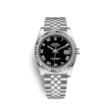 Rolex Datejust 36 Stainless Steel Fluted / Jubilee / Black Roman