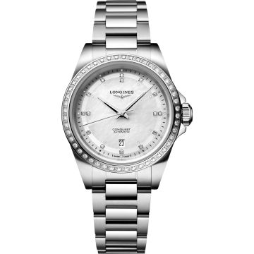 Longines Conquest 30 Stainless Steel - Diamond / MOP - Diamond / Bracelet