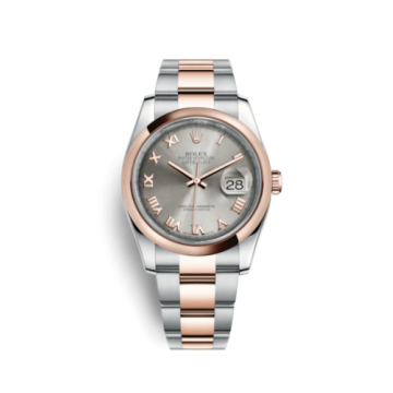 Rolex Datejust 36 Rolesor Everose Domed / Oyster / Steel Roman