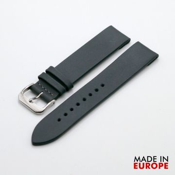 Clip-On Stone Grey Leather Watch Strap - 18mm