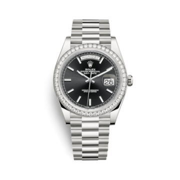 Rolex Day-Date 40 White Gold - Diamond / Black