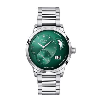 Glashütte Original PanoMatic Lunar Stainless Steel / Green / Bracelet