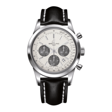 Breitling Transocean Chronograph Stainless Steel / Panda / Calf / Pin
