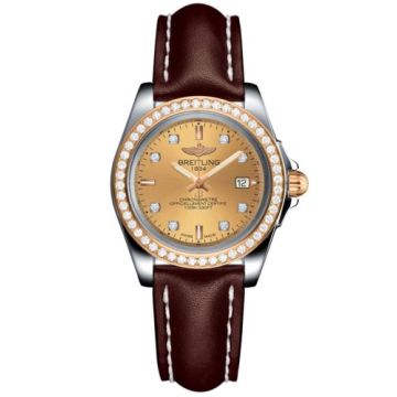 Breitling Galactic 32 Sleek Edition Stainless Steel / Rose Gold / Diamond / Golden Sun Diamond / Calf