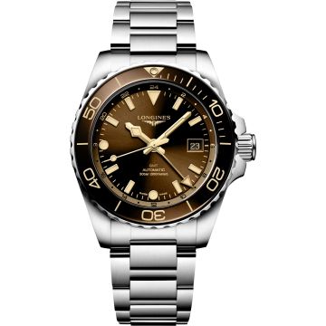 Longines Hydroconquest GMT 41 Stainless Steel / Brown / Bracelet