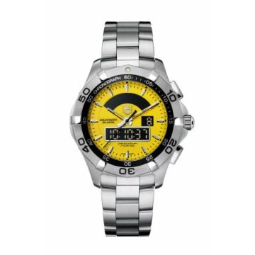 TAG Heuer Aquaracer 300M Chronotimer Stainless Steel / Yellow / Bracelet