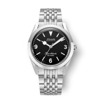 Nivada Grenchen Super Antarctic 3.6.9. Black - No Vintage Effect / Stainless Steel / Beads of Rice