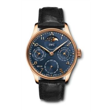 IWC Schaffhausen Portuguese Perpetual Calendar 5022 Rose Gold / Blue