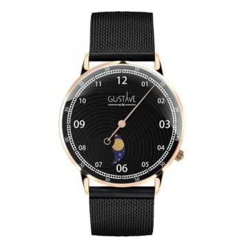 Gustave & Cie 12H Georges Or Rose & Noir Milanais Noir 36mm