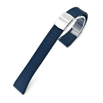 FKM32 Navy Blue Rubber Quick Release Watch Band, Deployment Clasp - 16mm