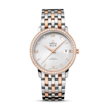 Omega De Ville Prestige Co-Axial 36.8 Stainless Steel / Red Gold / Silver / Diamond / Bracelet