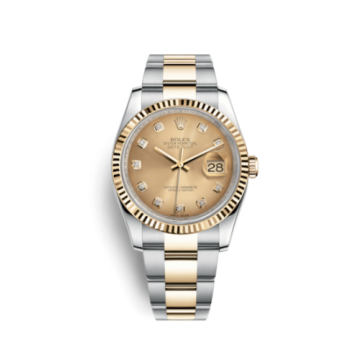 Rolex Datejust 36 Rolesor Yellow Fluted / Oyster / Champagne Diamonds