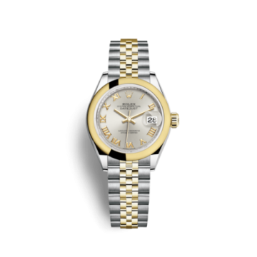 Rolex Lady-Datejust 28 Rolesor Yellow Domed / Jubilee / Silver Roman