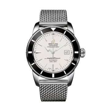Breitling Superocean Heritage 42 Stainless Steel / Black / Stratus Silver / Milanese