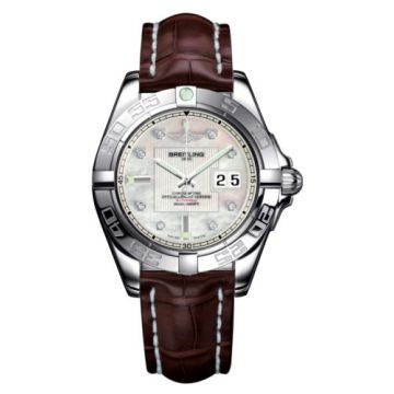Breitling Galactic 41 Stainless Steel / Pearl Diamond / Croco